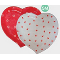 White Heart Shaped Specialty Tray w/ Red Hearts